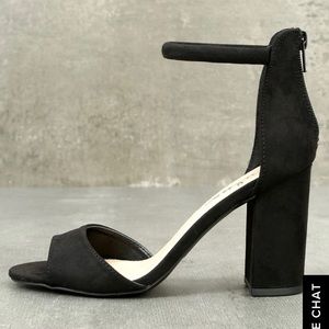 Black suede heels (brand new) - size 6